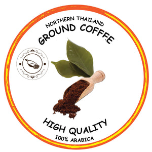 GROUND COFFEE CAFE R'ONN 100% Arabica BLACK Roasted, Zip-Lock Bag 250g, Origin North Thailand