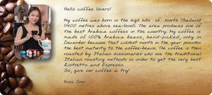 COFFEE BEANS CAFE R'ONN 100% Arabica BLACK Roasted, Zip-Lock Bag 500g, Origin North Thailand