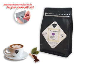 GROUND COFFEE CAFE R'ONN 100% Arabica BLACK Roasted, Zip-Lock Bag 250g, Origin North Thailand