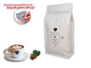 COFFEE BEANS CAFE R'ONN 100% Arabica LIGHT Roasted, Zip-Lock Bag 500g, Origin North Thailand